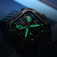 Mark Fairwhale Luxus Automatische Mechanische Uhr für Herren Gummi Wasserdicht Tourbillon Skelett Geschäftsuhren Trendy FW-6540