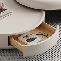Table basse pour salon, petite table en pierre pour appartement, style moderne simple et luxueux, crème italienne, populaire sur internet, meuble TV