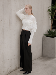<span class=keywords><strong>Pantaloni</strong></span> eleganti da ufficio eleganti a vita alta <span class=keywords><strong>neri</strong></span> con chiusura a Zip adatti - Product Image 4