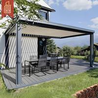 Pergola à toit à lames orientables réglable, style moderne européen, pour jardin, patio, restaurant, café, bistro, abri de jardin, et usage professionnel
