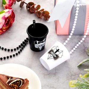 Black Bridal Party Shot Glass Necklaces with Beaded <b>Cups</b> for Stylish Bachelorette Party Gifts - Product Image 3