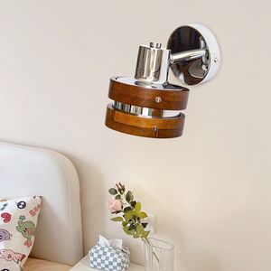 Petite lampe murale vintage américaine en bois massif et fer, lumière à trois couleurs changeante, style Wabi-Sabi, chambre à coucher, chevet, maison, style <span class=keywords><strong>punk</strong></span> - Product Image 5
