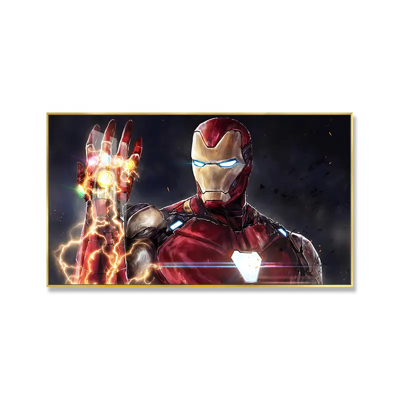 Light Luxury Pop Movie I am Iron Man Living Room Gallery Wall Home Entrance Front Crystal Porcelain Painting