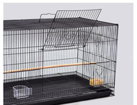 Cage à oiseaux pliable en métal, grande cage rectangulaire pour l'élevage, enclos intérieur pour animaux de compagnie avec fermeture à poussoir