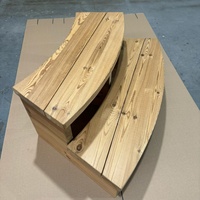 Escalier multifonctionnel à 2 niveaux en bois massif thermiquement modifié, écologique et naturel, QinChao