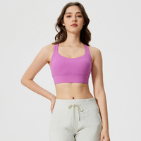 Soutien-gorge de sport à dos croisé pour femme, haut de sport personnalisé pour la salle de sport, haute performance, respirant et style simple