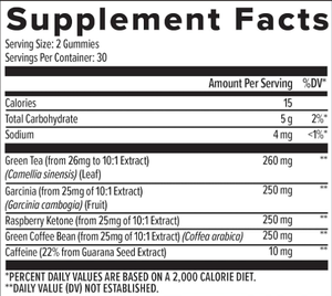 Aogubio teh hijau Gummies suplemen harian hijau biji kopi Gummies pembakar lemak metabolisme Booster OEM Label pribadi