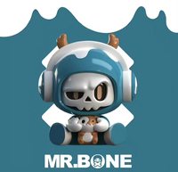 Vente en gros Mr.Bone Babybone Mini Sitting Skeleton Series PVC Mystery Blind Box Figurine mignonne à collectionner Décoration de bureau Cadeau