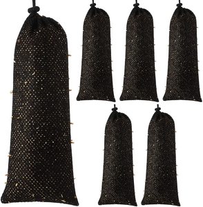 6 miếng bền tái sử dụng Polyester lưới dây rút Bao trung chuyển túi lưới có thể giặt cây kế vớ chim trung chuyển phụ nữ thời trang cổ điển - Product Image 1