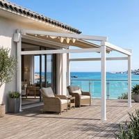 Pergola électrique à toit pliant avec capteur de pluie en option, directement de l'usine, pour café et cour commerciale