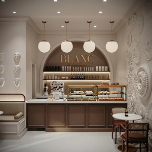 Boulangerie Composite magasin de détail longue bande droite style stratifié ligne droite type présentoir - Product Image 1