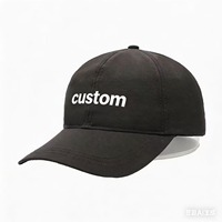 Casquette de baseball Wecondo OEM personnalisable pour adulte, avec logo imprimé, 100 % nylon, 6 panneaux, noire, ajustable, pour sports de plein air