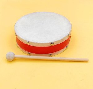 Wholesale 6 Inches Wooden Sheepskin Hand <b>Drums</b> With Wooden Sticks Double-sided <b>Drum</b> Music Orff Percussion Instruments - Product Image 1