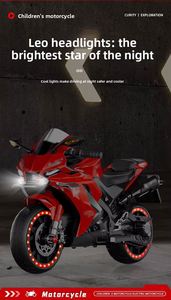 Motocicleta Eléctrica Infantil Personalizable de Gran Tamaño con Luces y Música, Coche de Juguete Musical, Bicicleta Infantil de Dos Ruedas - Product Image 6