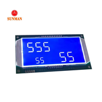 Module d'affichage LCD à segments bleus négatifs STN LCM personnalisé, 7 chiffres, 13 symboles, UART 9600, rétroéclairage blanc, SMS07150