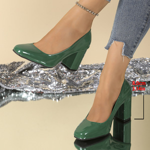 Moda <span class=keywords><strong>tacco</strong></span> grosso a punta quadrata pump <span class=keywords><strong>tacco</strong></span> medio scarpe da ufficio nero da lavoro tacchi da <span class=keywords><strong>donna</strong></span> - Product Image 5