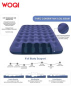 Matelas pneumatique de camping WOQI - Matelas pneumatiques gonflables avec dessus floqué, lit gonflable pliable pour tente de camping