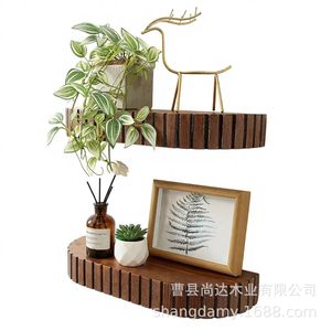 Cross-border wooden <b>wall</b>-<b>mounted</b> storage rack, practical <b>wall</b>-<b>mounted</b> <b>shelf</b>, hanging plant organizer and storage rack. - Product Image 2