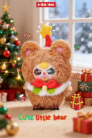 [100% Original Officiel] Baby Three 2025 Joyeux Noël Boîte Mystère en Peluche PVC - Jouet de Collection Adorable Cadeau pour Enfants Filles