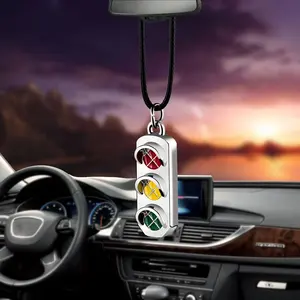 Car Pendant Ornaments Traffic Light Keychain Charms Rearview Mirror Decoration Hanging Auto Decor Car Accessories Styling Gifts