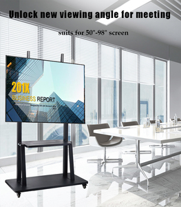 Chariot <span class=keywords><strong>TV</strong></span> mobile Senjiang pour écrans plats LED LCD de 50 à 98 pouces, <span class=keywords><strong>support</strong></span> <span class=keywords><strong>TV</strong></span> <span class=keywords><strong>roulant</strong></span> avec roulettes, capacité de charge jusqu'à 100 kg - Product Image 6