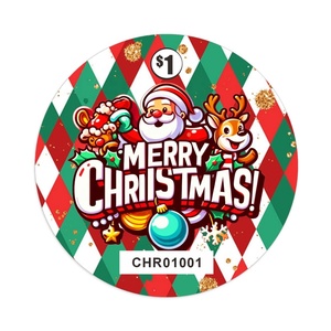 Billets de jeu à déchirer pour surprises de Noël, conception personnalisée en ligne gratuite, carte, logo, taille et matériau sur mesure pour les fêtes aux États-Unis, vente au détail - Product Image 2