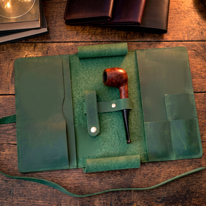 Sac de rangement portable en cuir véritable pour pipe, étui à pipe en cuir véritable, accessoires de voyage PRB-0013H - Product Image 1