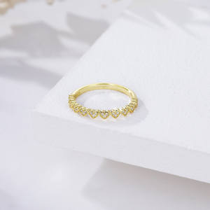 Anello personalizzato Mossanite promessa a forma di cuore per Gifts14k placcato oro fidanzamento e fede nuziale argento Sterling S925 anello cuore - Product Image 3