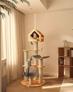 Arbre d'escalade de chat en bois de grande taille en gros d'usine pour plusieurs chats - Product Image 2