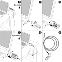 YH1515 Cable de seguridad antirrobo Cerradura para computadora portátil con llave 1200mm/1500mm/1800mm para computadora portátil Cilindros de bloqueo antirrobo