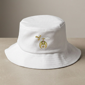 SOMBRERO CUBO BLANCO MASÓNICO CON LOGOTIPO SHRINER DE SOMBRERO CON SÍMBOLO BORDADO - Product Image 3