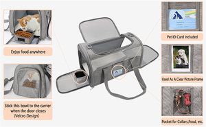 <span class=keywords><strong>Transportín</strong></span> Plegable y Portátil de Nailon Ecológico para Perros y Gatos Pequeños y Medianos, Aprobado por Aerolíneas - Product Image 5