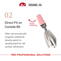 Bandes de ponçage coniques roses SHUANGJIA sans mandrin, double fonction, pour le nettoyage des cuticules et le polissage des ongles, 10 pièces