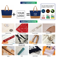 Tas Tote Kanvas Warna-Warni Trendi dan Luas dengan Lapisan Laminasi, Logo Dapat Disesuaikan untuk Piknik Luar Ruangan dan Aktivitas Musim Panas