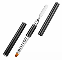 Pinceau à ongles en gel double extrémité personnalisable populaire, manche en métal, virole sertie, double tête, poils synthétiques en nylon