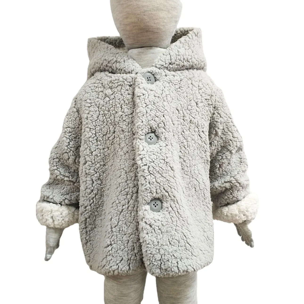 Casual Cute Style Baby Winter Infant Clothing Hoodies Super Soft 100% Polyester Warm Pure Color Coat