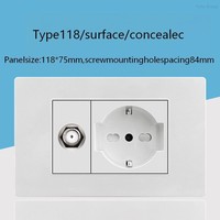 Prises murales personnalisées avec interrupteurs allemands et italiens, panneau tactile, PC durable IP20, 100 000 cycles, 2 USB A/2 Type-C