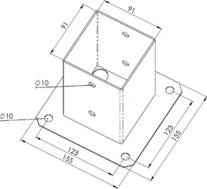 Support <span class=keywords><strong>de</strong></span> <span class=keywords><strong>poteau</strong></span> <span class=keywords><strong>de</strong></span> clôture carré boulonné en acier galvanisé - Product Image 4