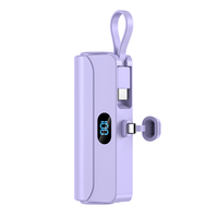 Produits populaires 2025 Logo OEM Câble intégré Randonnée 5000mAh Chargeur de batterie portable de grande capacité pour iphone Mini Power Banks