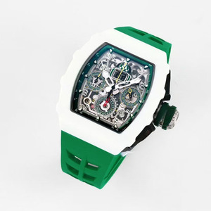 White Ceramic Classic Racing Model 1103 Flyback Chronograph Tachometer <b>Second</b> <b>Hand</b> Power Reserve Men's Sports Watch - Product Image 2