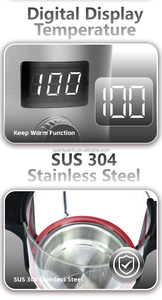 Bollitore per Tè <span class=keywords><strong>Turco</strong></span> 4.5+1.1L, Macchina Multifunzione per Riscaldamento Acqua con Controllo Digitale, Samovar Russo in Vetro per Preparare il Tè - Product Image 4