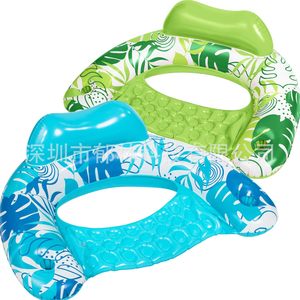 Floating Mat <b>Inflatable</b> Oval Lounge Air Hole PVC Water Mattress Adult Swim Float - Product Image 1