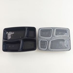 Boîte à lunch jetable en plastique de 34 onces à 4 compartiments, compatible micro-ondes, pour la préparation de plats à emporter et le stockage alimentaire - Product Image 1