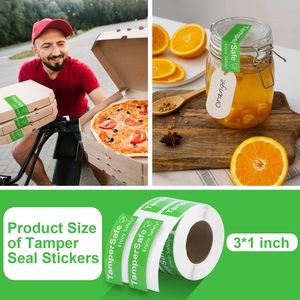 Giả mạo rõ ràng Nhãn 1x3 thực phẩm giao hàng Sticker giả mạo bằng chứng băng an toàn an toàn giả mạo rõ ràng con dấu cho thực phẩm container Pizza hộp - Product Image 2