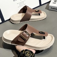 Tongs tendance polyvalentes et jeunes, couleur unie, légères et confortables, sandales de plage décontractées pour l'été
