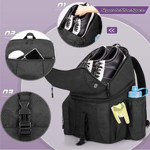 <span class=keywords><strong>Sac</strong></span> à dos de <span class=keywords><strong>bowling</strong></span> décontracté pour hommes <span class=keywords><strong>sac</strong></span> à balles séparé porte-balle en bois compartiment à chaussures paire de chaussures 16 multi-poches - Product Image 3