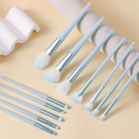 Ensemble de pinceaux de maquillage professionnels, 12 pièces, violet et bleu, disponible, poils synthétiques doux, Kit complet de pinceaux cosmétiques pour fard à paupières et Blush