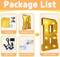 3FT Gold Marquee Light Up Letters für Geburtstag Gold Party Dekorationen Große Gold Marquee Letters