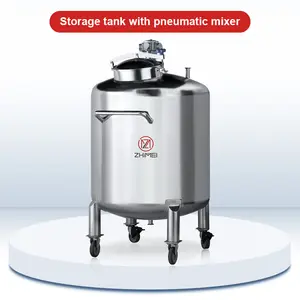 Réservoir de stockage mobile de réservoir de stockage d'acier inoxydable avec le mélangeur pneumatique SUS 304/316