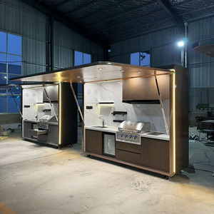 Modern Portable Outdoor <strong>Kitchen</strong> <strong>Unit</strong> 8-Burner BBQ Grill 58L Fridge <strong>Sink</strong> Backsplash Acrylic Finish Drawer Slide Hinge Locking - Product Image 6